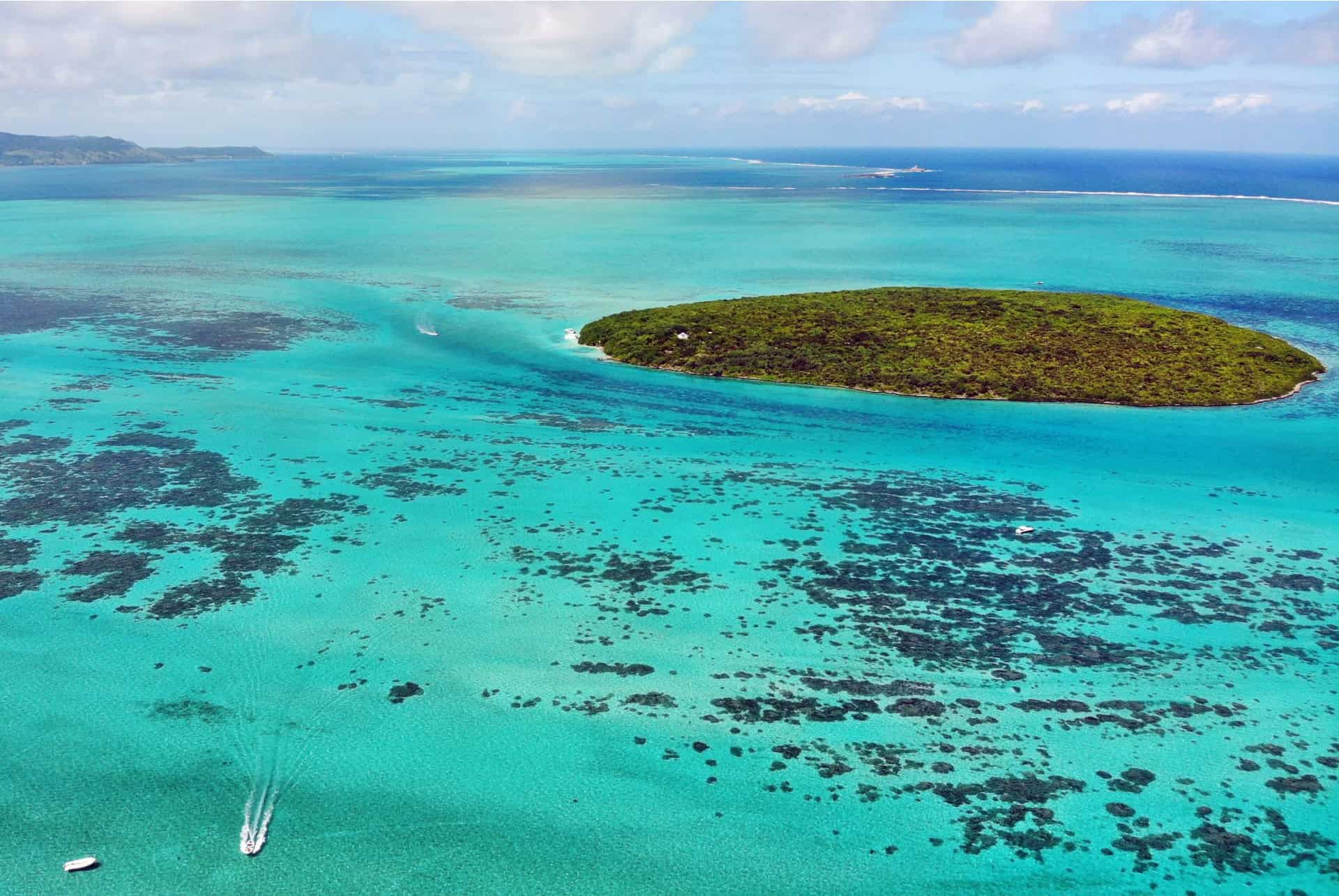 ile aux aigrettes vue aerienne