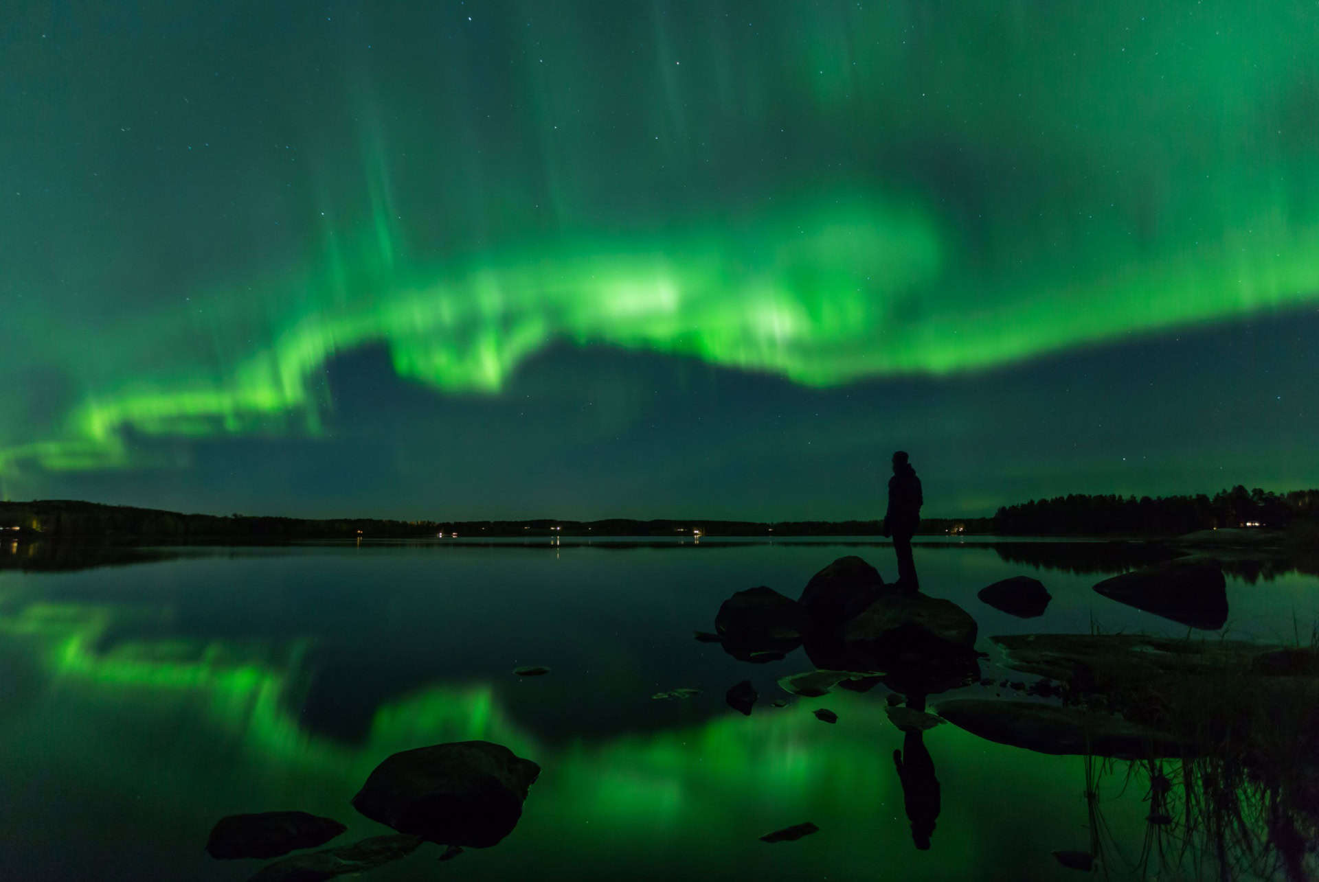 lac finlandais aurore