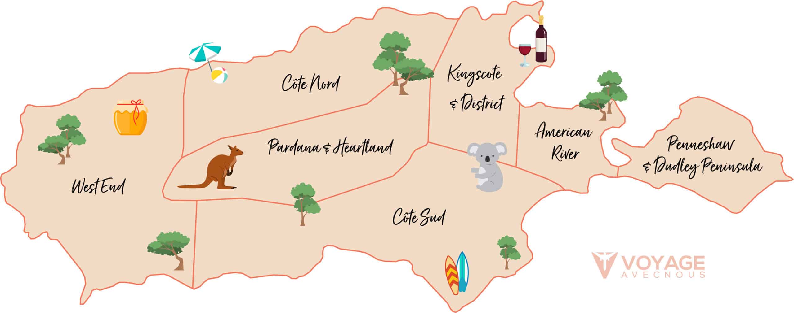 7 regions de kangaroo island