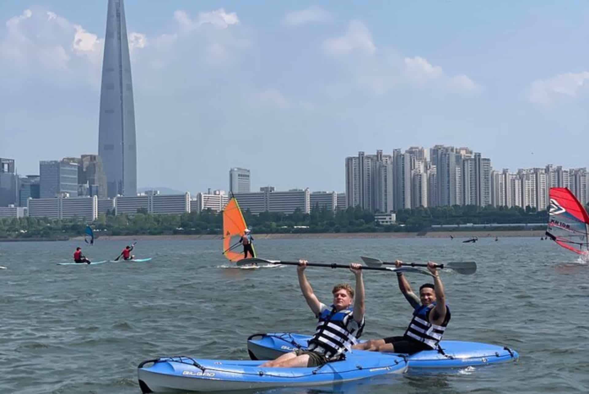 excursion en kayak sur la riviere han