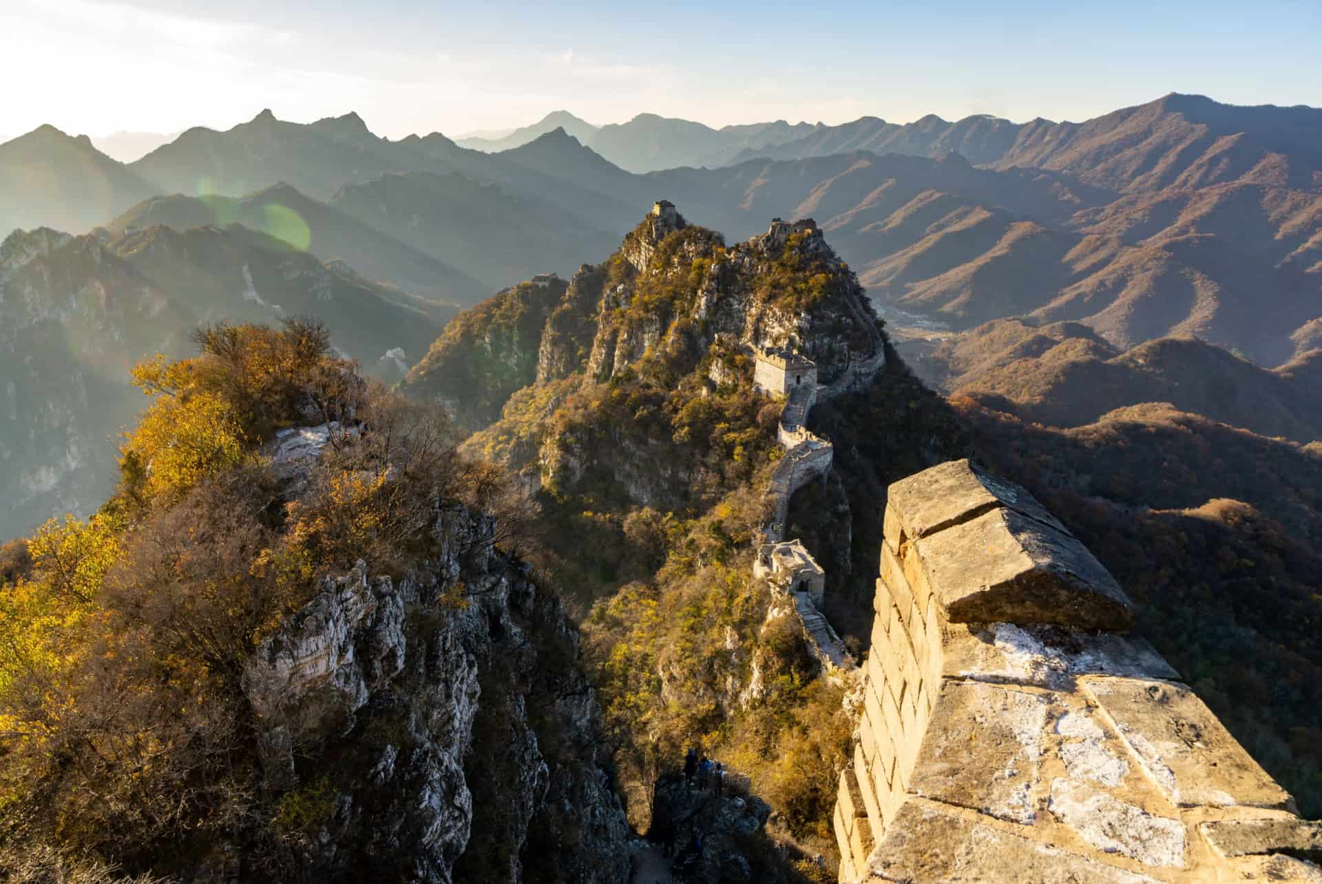 jiankou sur la grande muraille de chine en automne