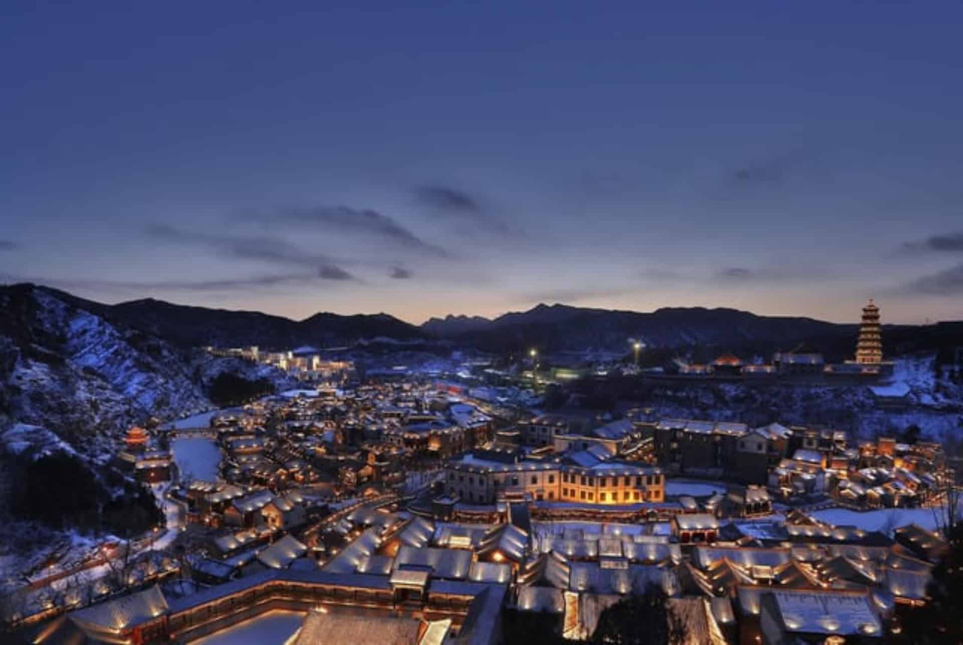 ville d'eau de gubei paysage de nuit