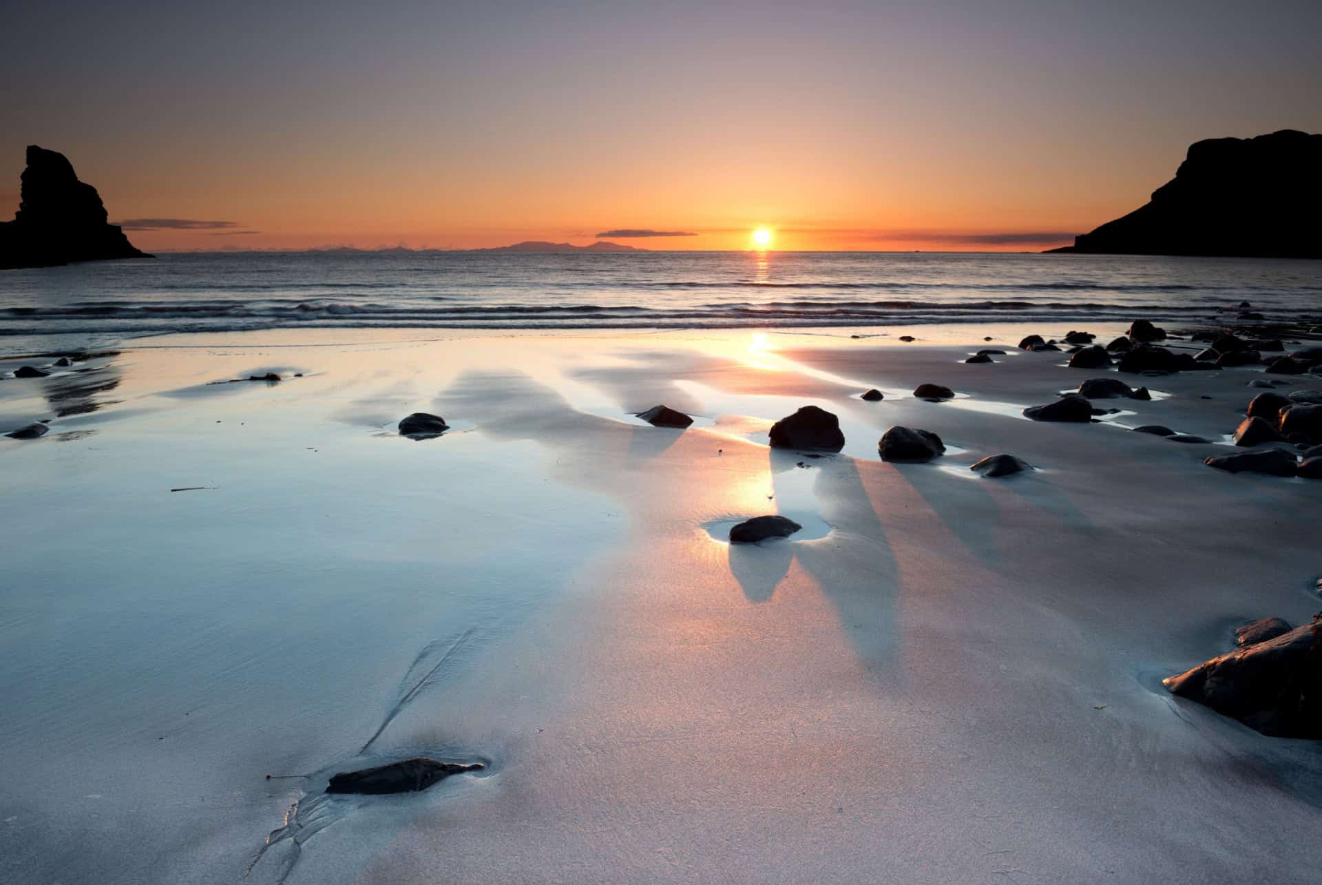 talisker bay coucher de soleil