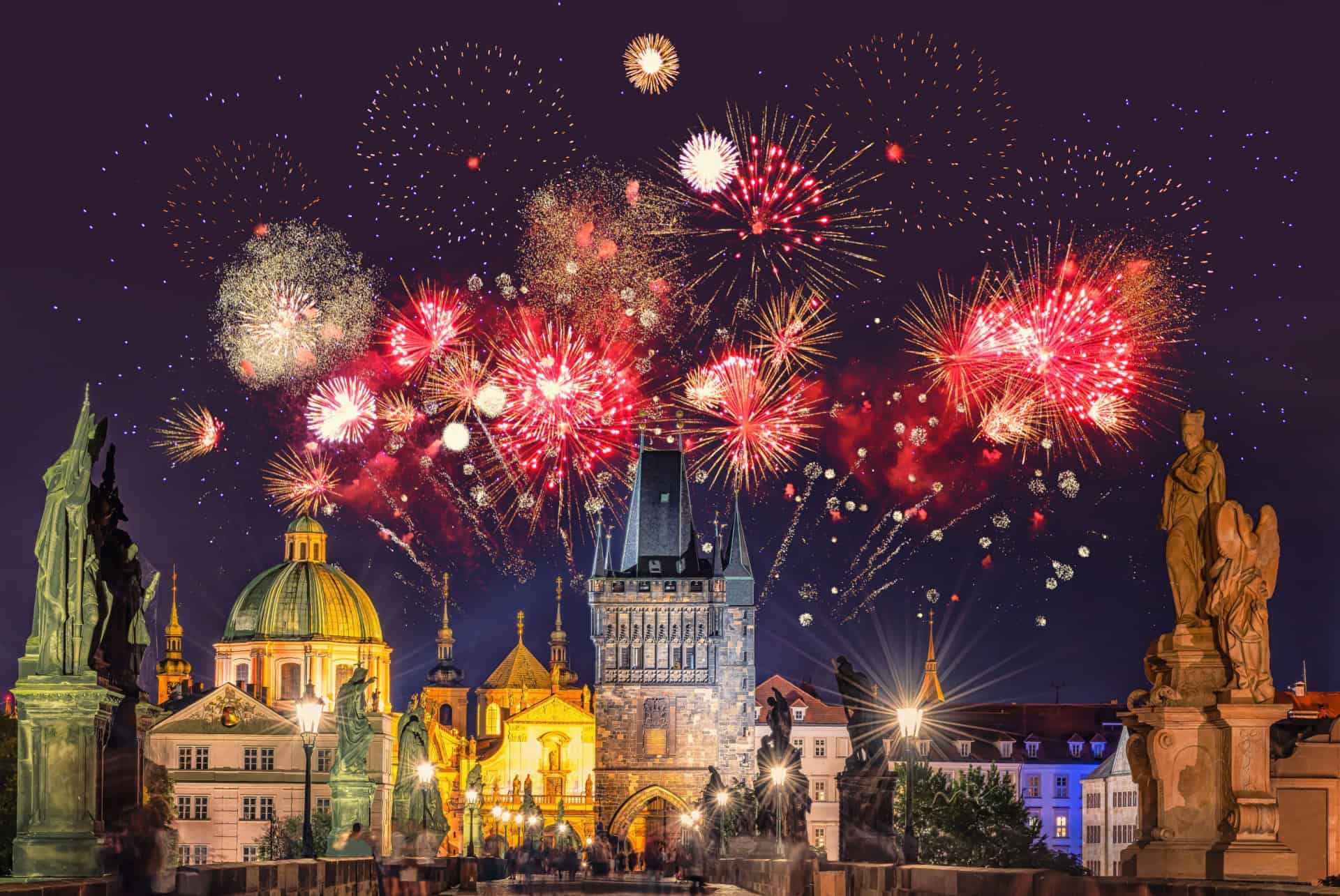 feux artifice prague nouvel an